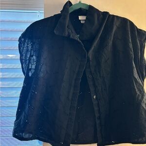 A New Day Black Eyelet Blouse